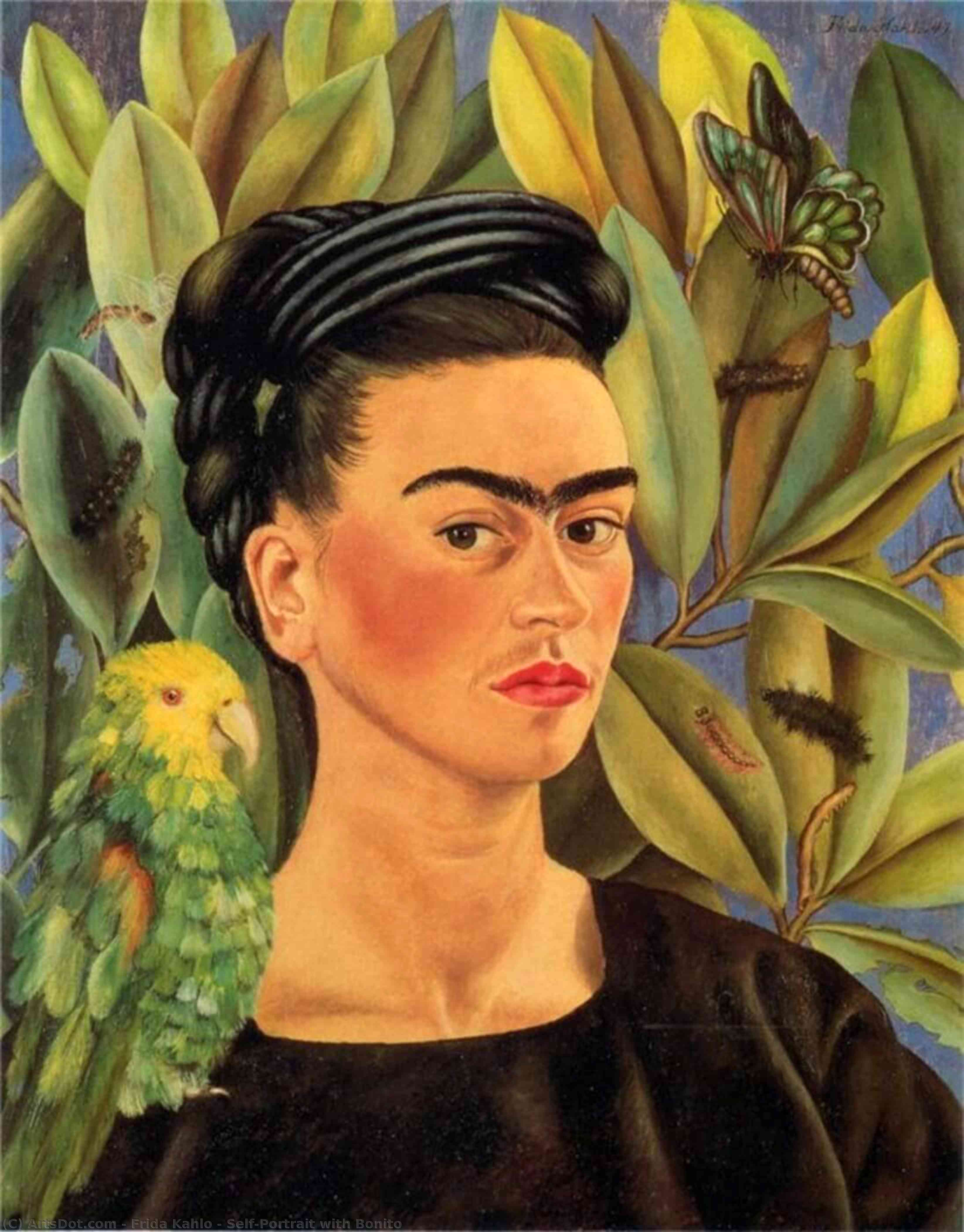 Self-portrait With Bonito — Frida Kahlo