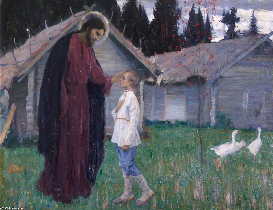 Christ Blesses Bartholomew — Mikhail Nesterov