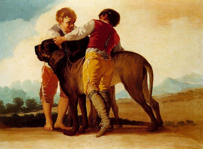 Children With Hounds — Francisco José De Goya Y Lucientes