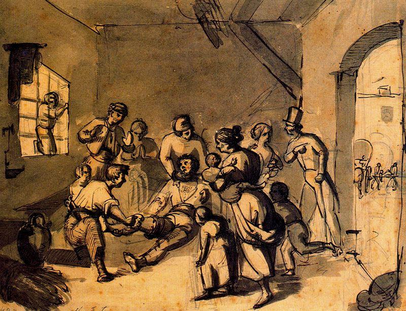 Study Of Dr. Alberti Visiting A Sick — Mariano Fortuny
