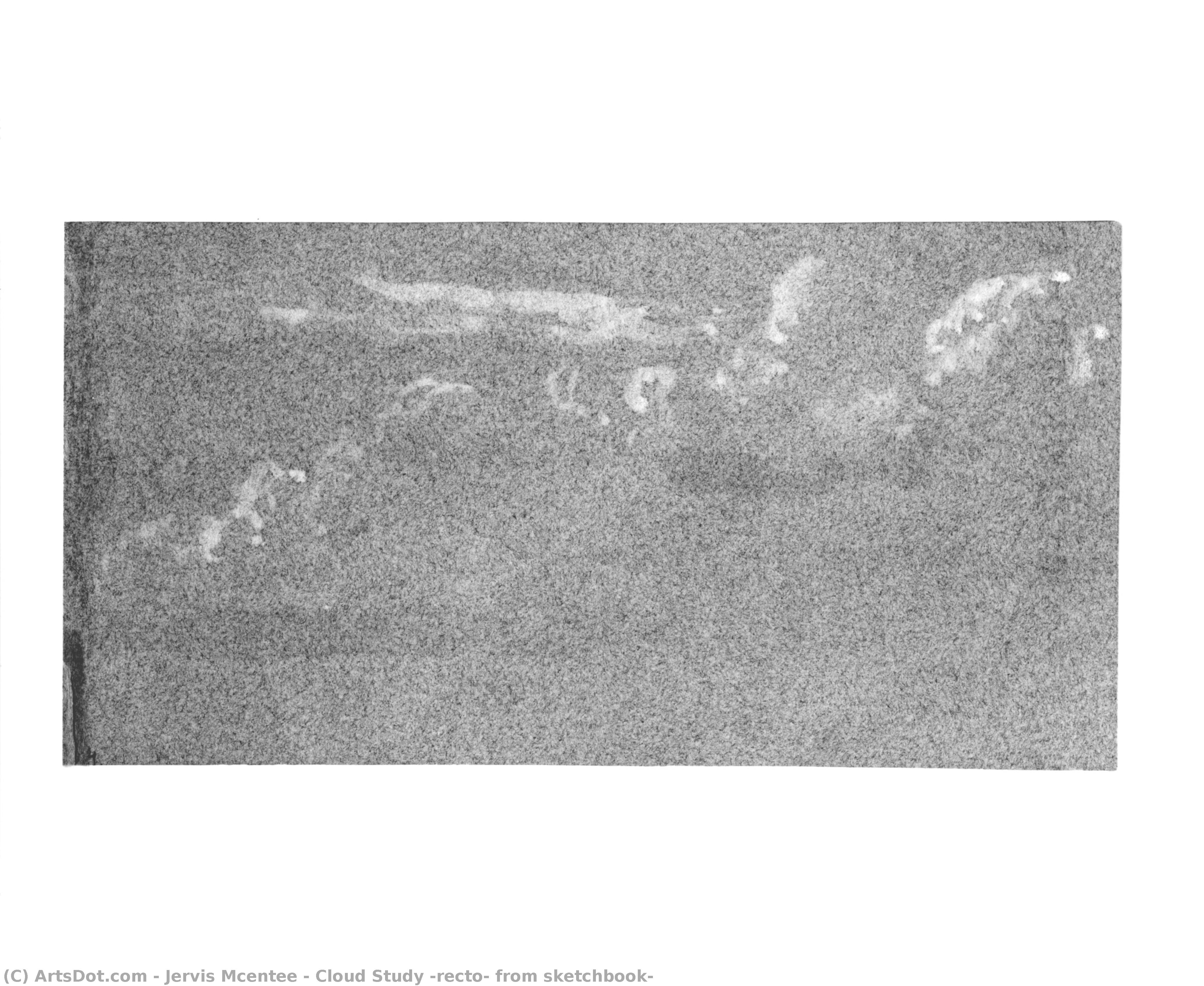 Cloud Study (recto, From Sketchbook) — Jervis Mcentee
