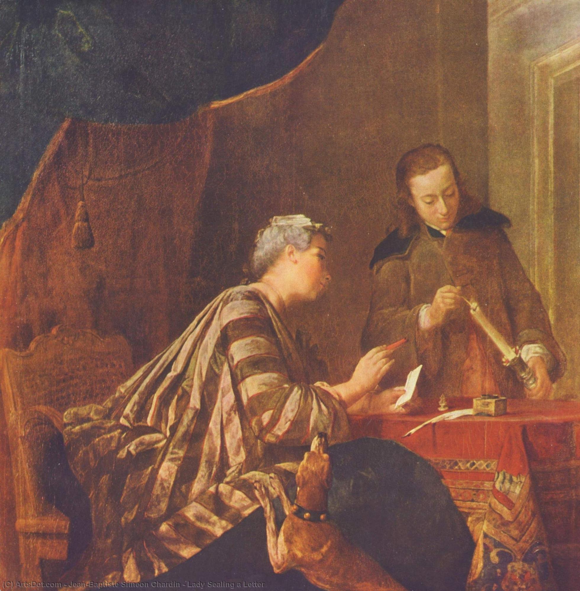 Lady Sealing A Letter — Jean-baptiste-siméon Chardin