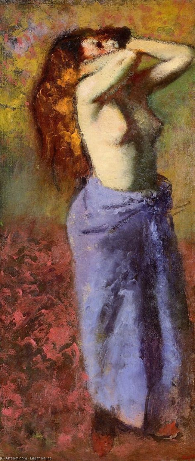 Frau In Einer Blauen Abendrobe, Torso Freigelegt — Hilaire-germain-edgar Degas
