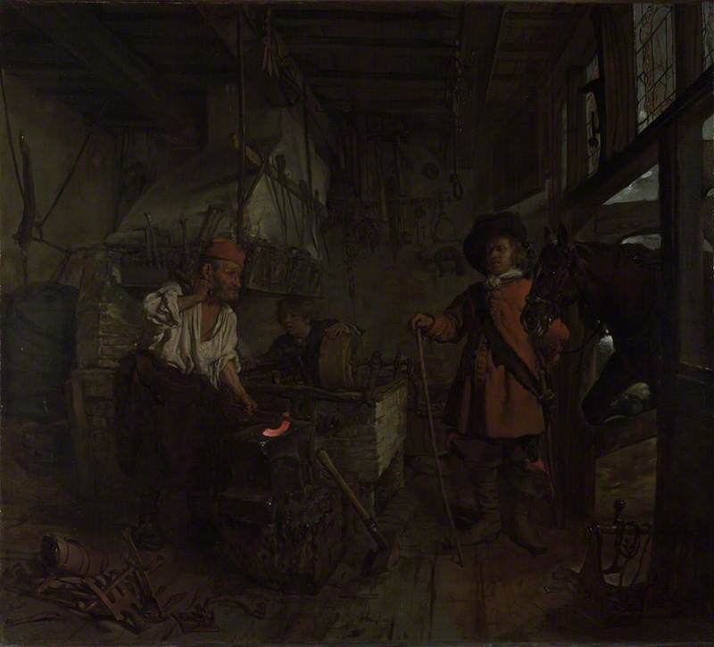 The Interior Of A Smithy — Gabriel Metsu