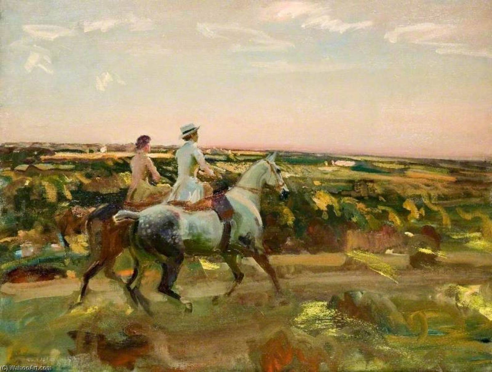 Two Lady Riders Under An Evening Sky — Sir Alfred James Munnings