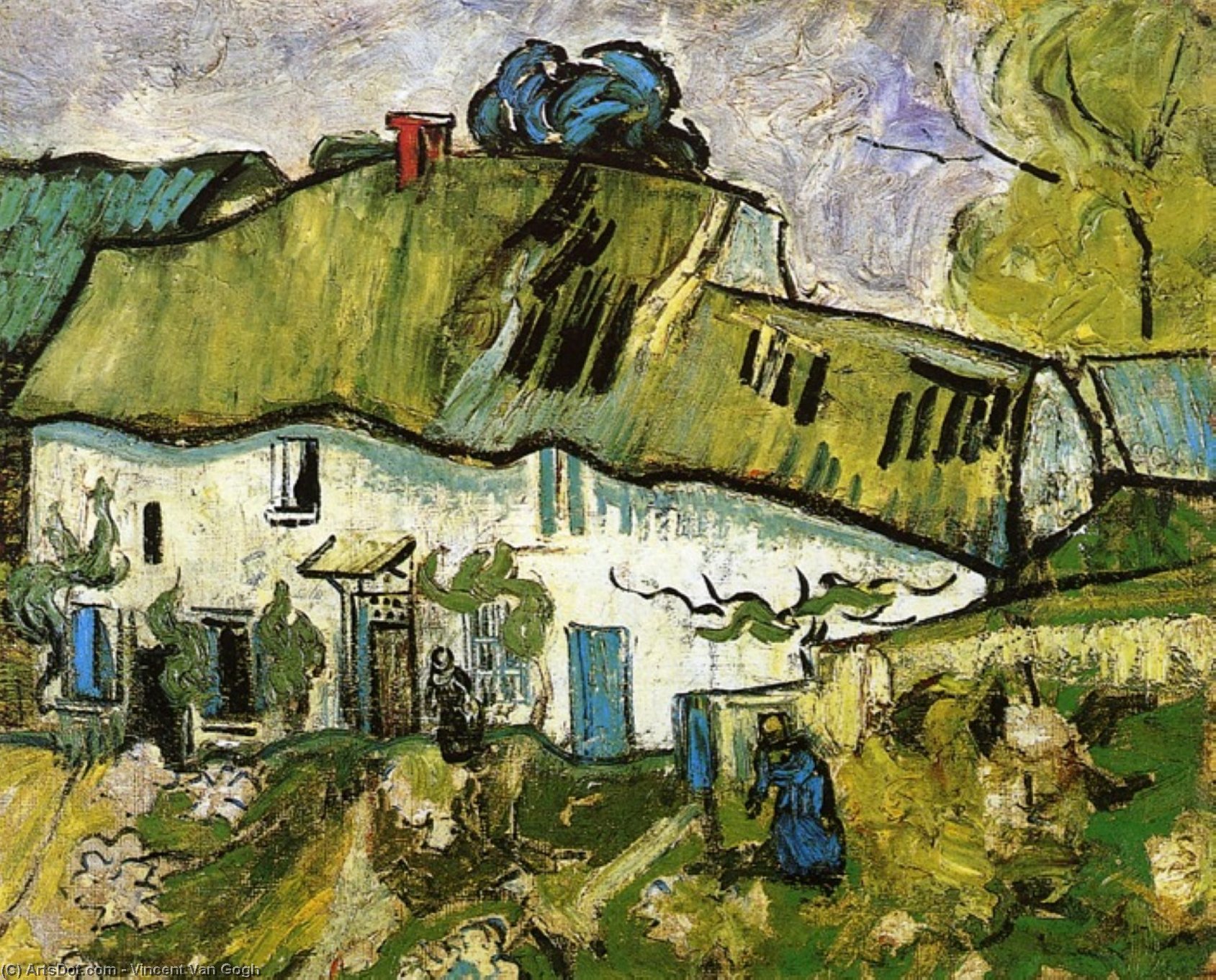 Farmhouse With Two Figures — Vincent Willem Van Gogh