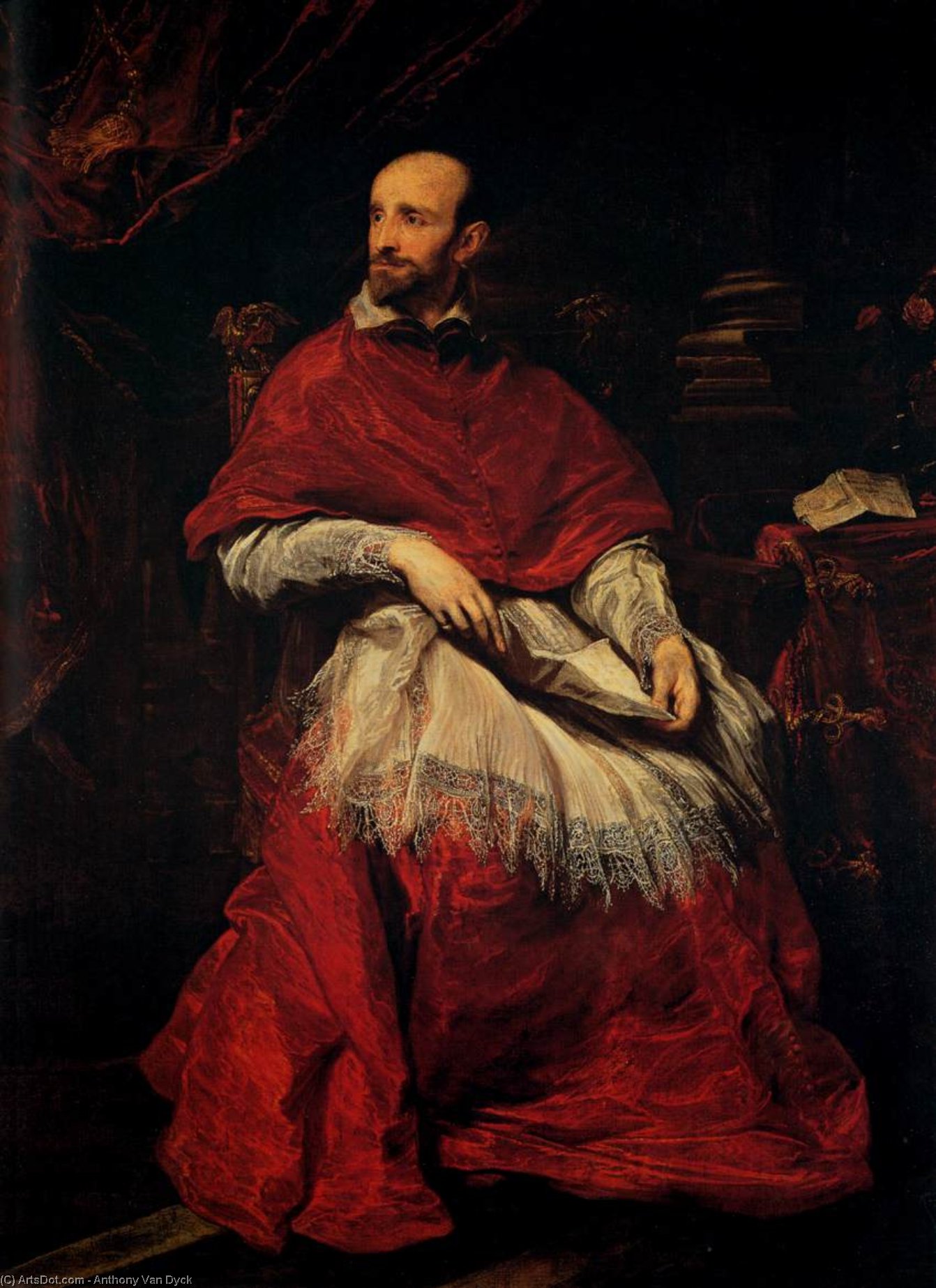 Portrait Of Cardinal Guido Bentivoglio — Sir Anthony Van Dyck
