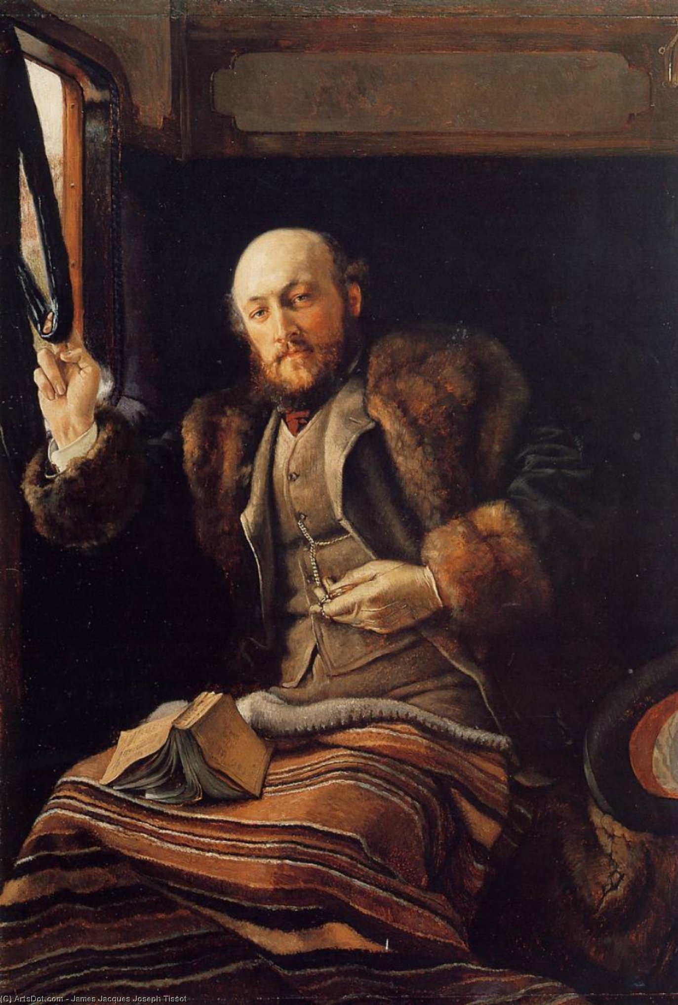 Gentleman In A Railway Carriage — Jacques Joseph Tissot
