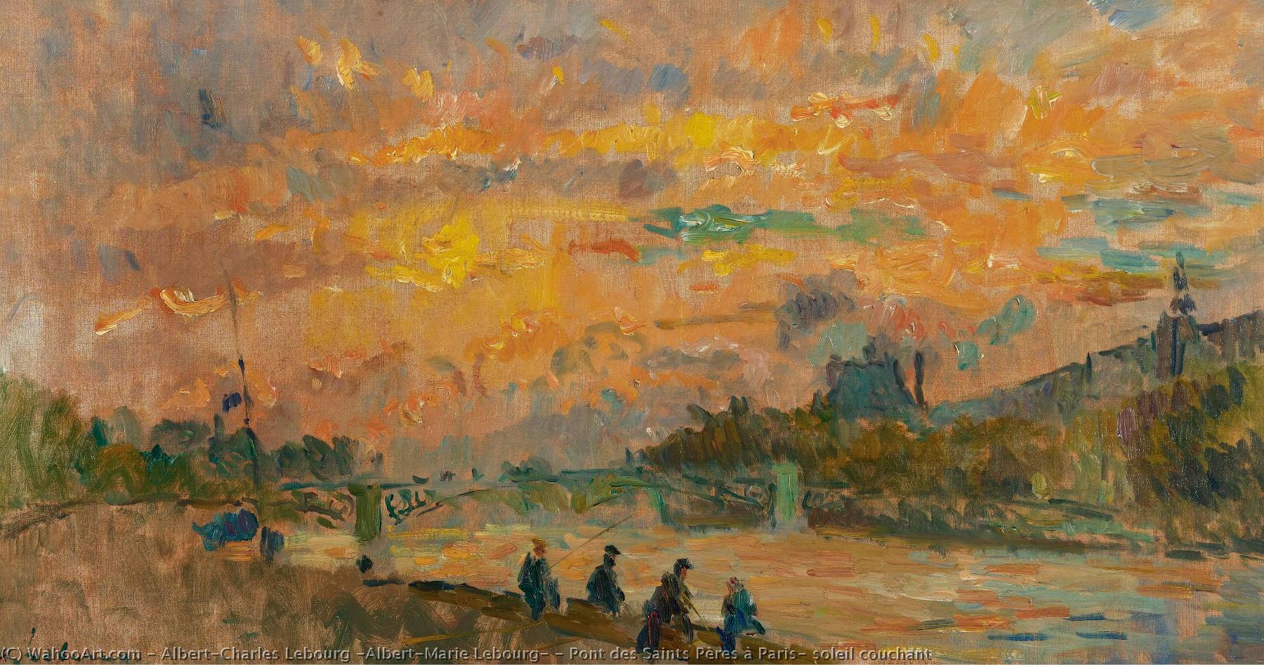Pont Des Saints Pères À Paris, Soleil Couchant — Albert-charles Lebourg