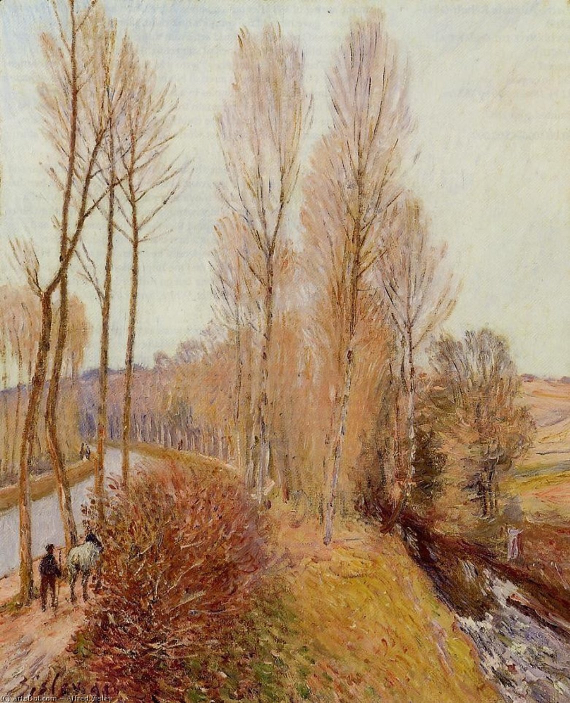 Path Along The Loing Canal — Alfred Sisley