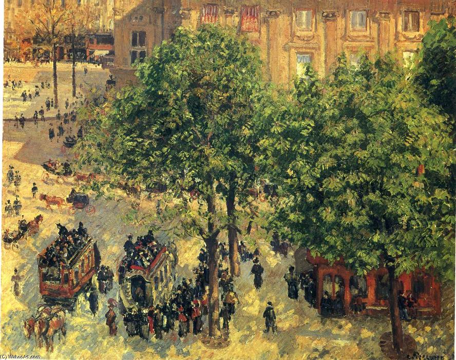 Place Du Theatre-francais, Spring — Camille Pissarro