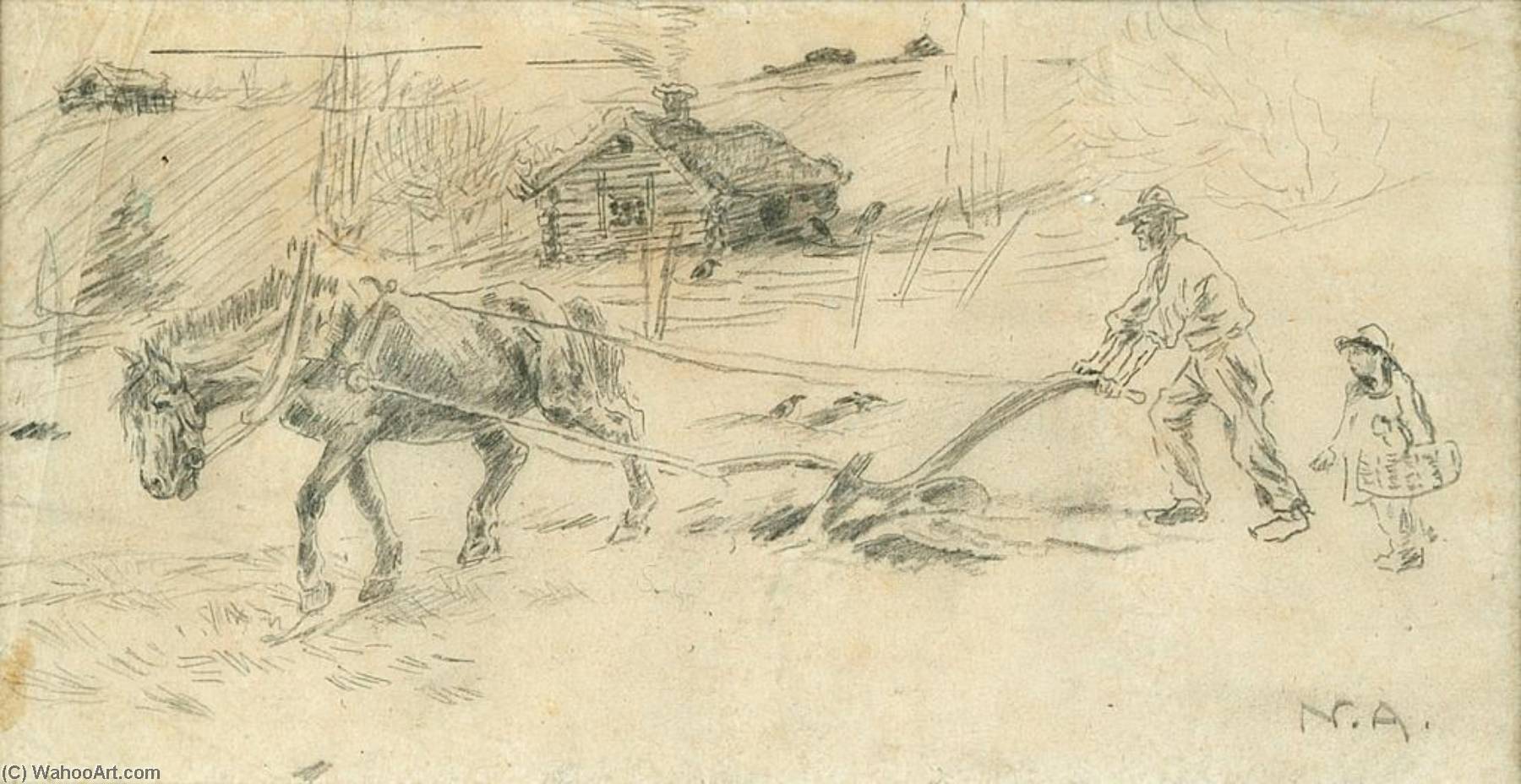 Man Plowing (also Known As Ploughman) — Nicolai Astrup
