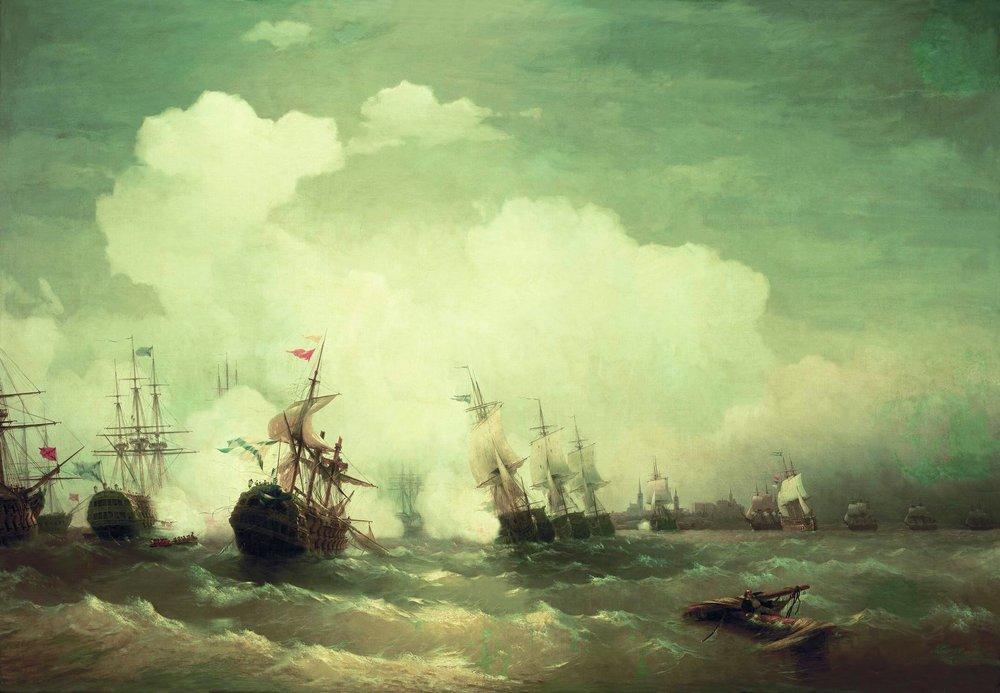Sea Battle At Revel — Ivan Konstantinovich Aivazovsky
