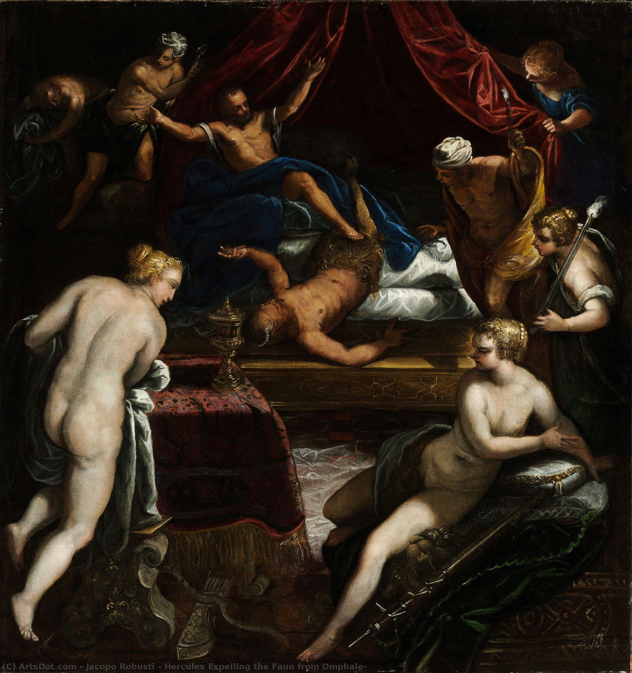 Hercules Expelling The Faun From Omphale — Jacopo Robusti