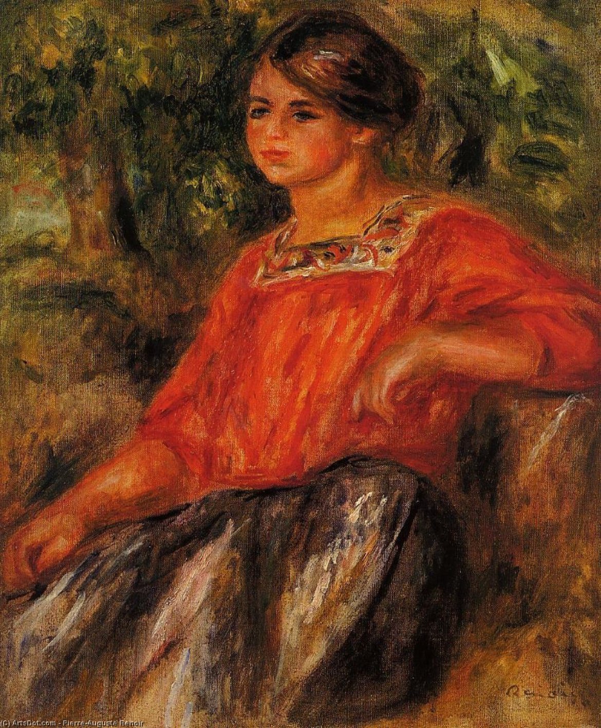 Gabrielle In The Garden At Cagnes — Pierre-auguste Renoir