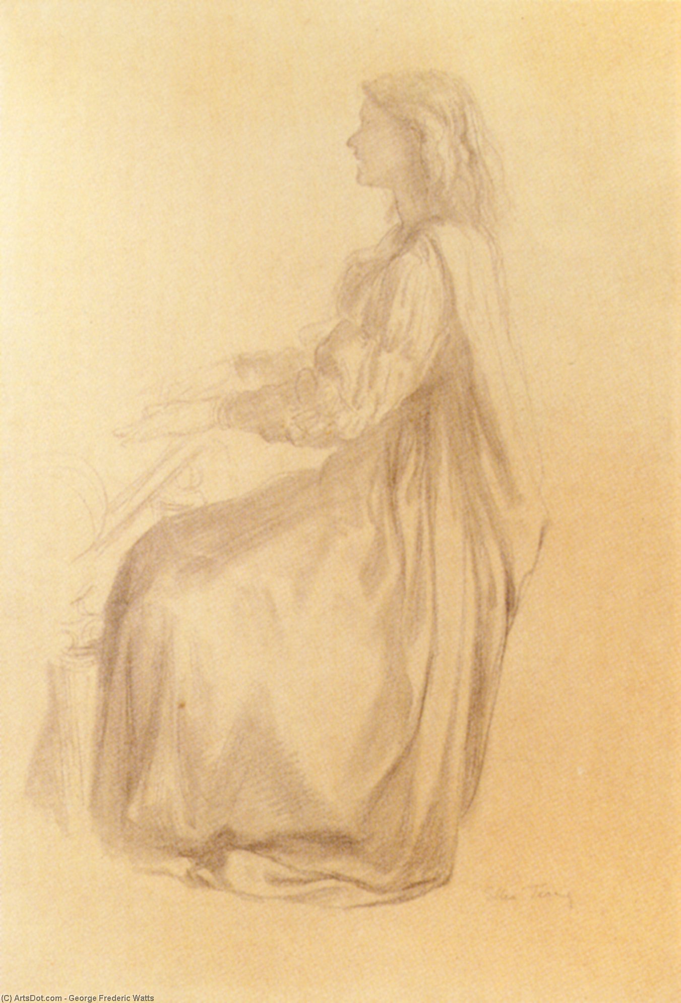 Ellen Terry At The Piano — George Frederic Watts