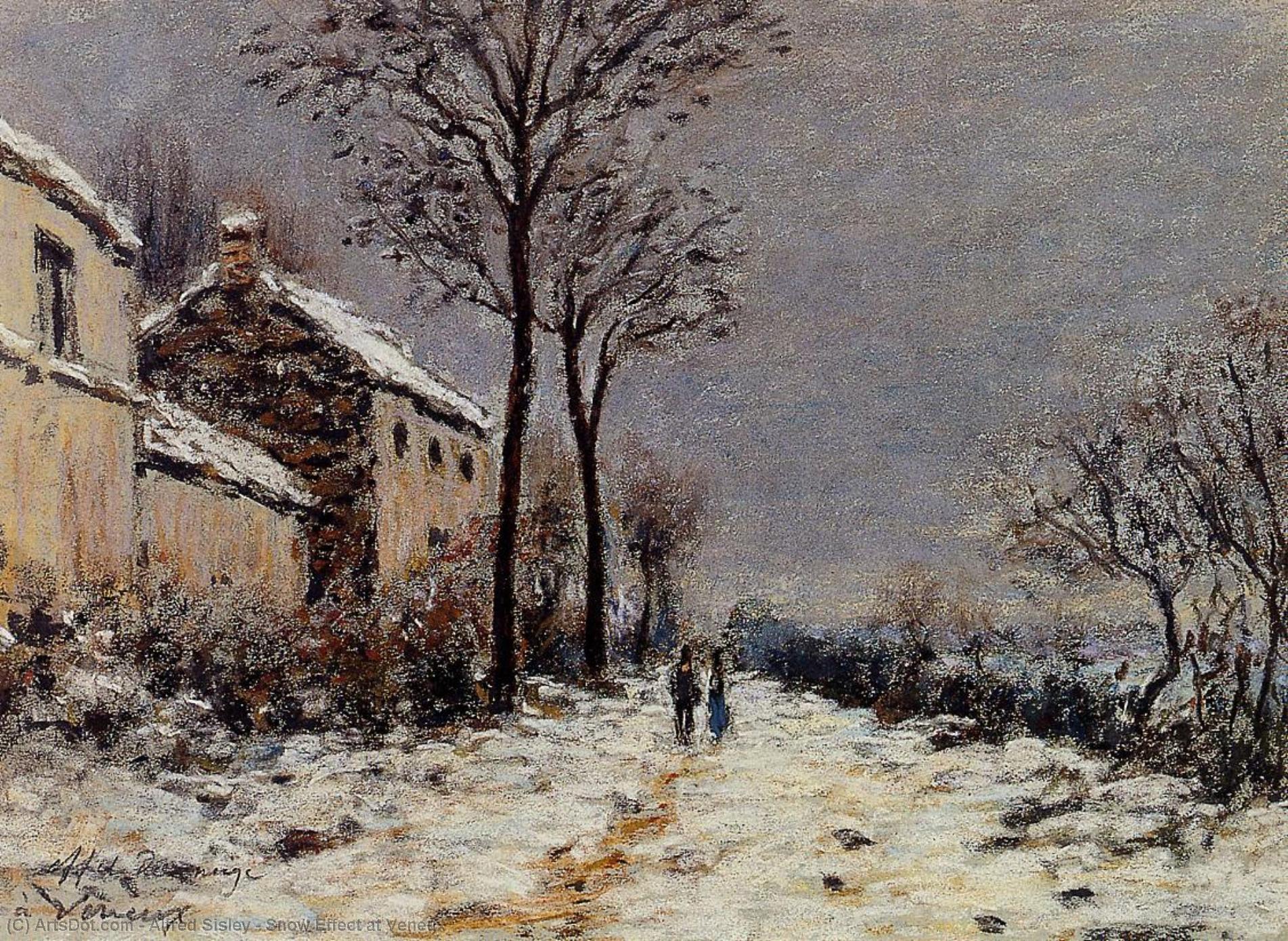 Snow Effect At Veneux — Alfred Sisley