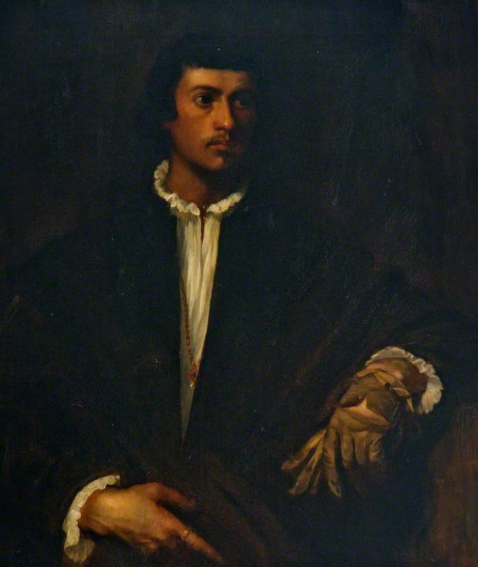 A Gentleman Holding A Glove (after Titian) — John Henry Lorimer