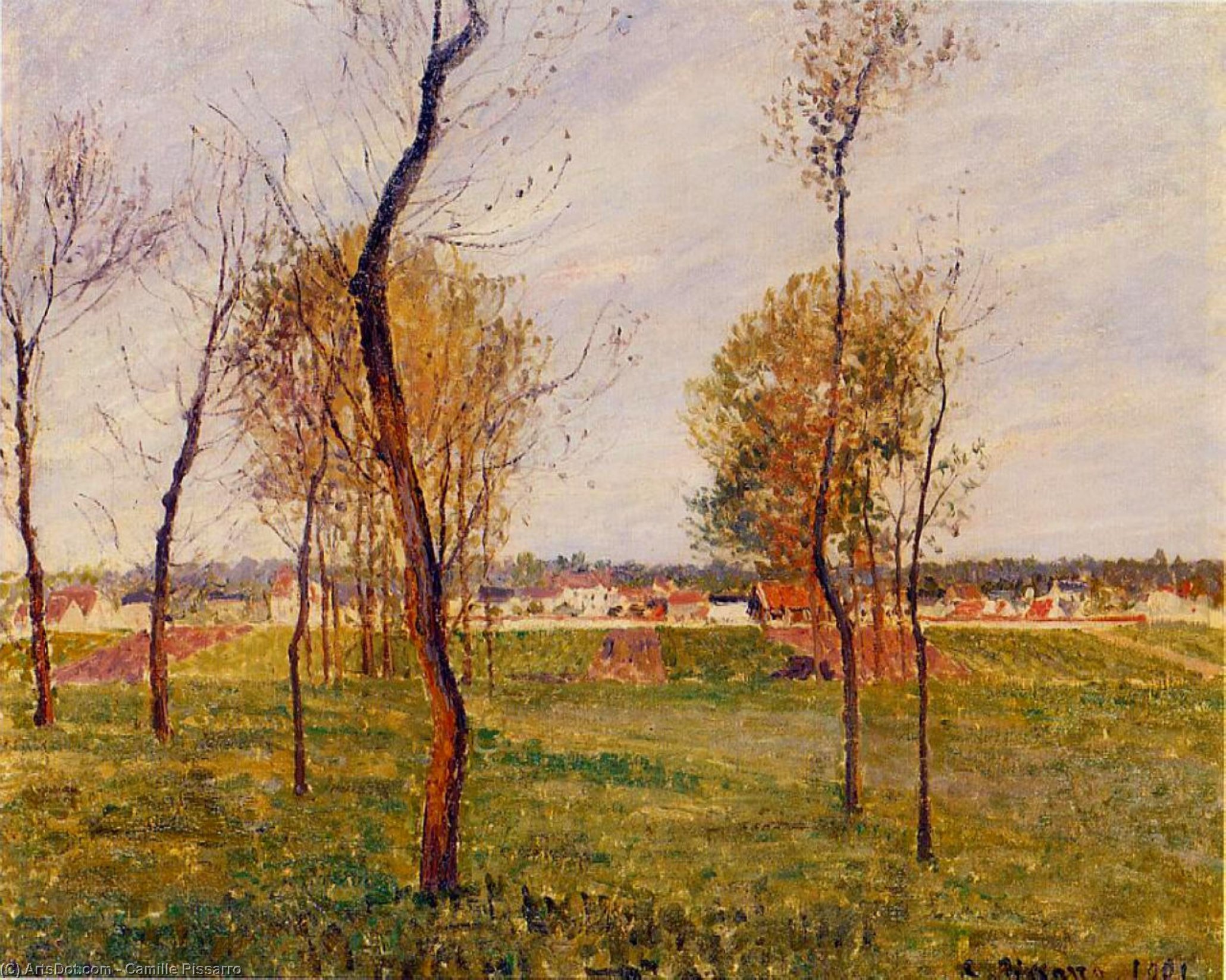 A Meadow In Moret — Camille Pissarro