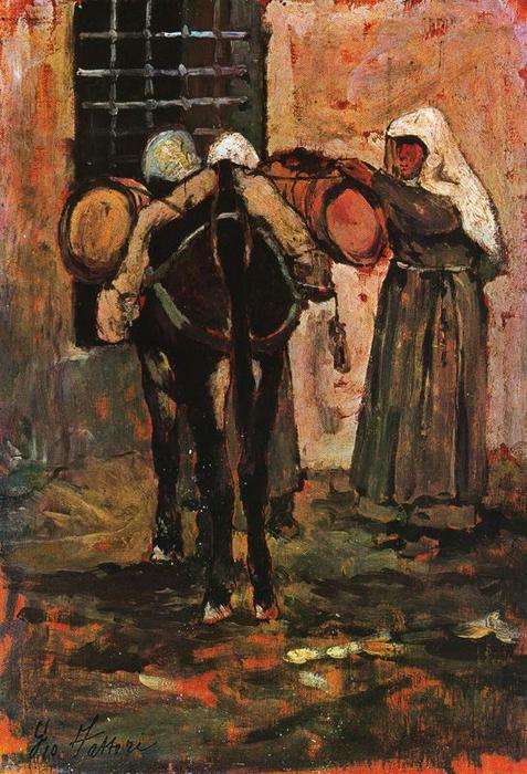 Sister With Donkey — Giovanni Fattori