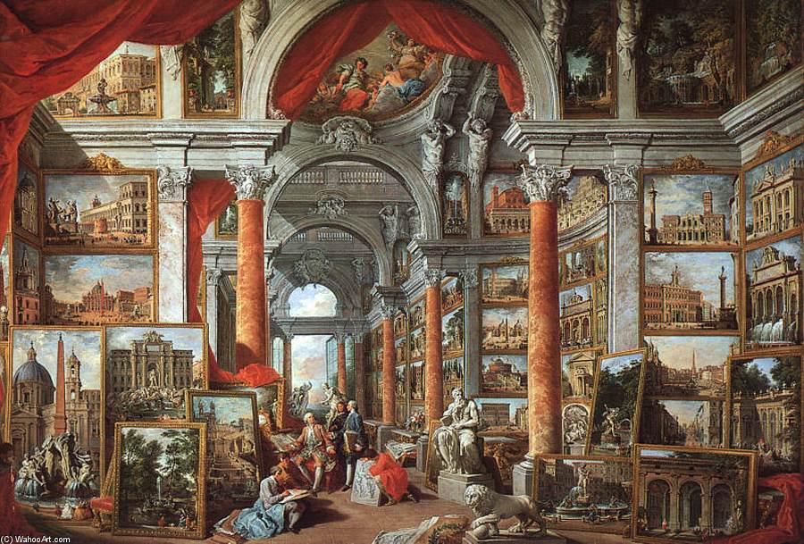 Picture Gallery With Views Of Modern Rome — Giovanni Paolo Panini