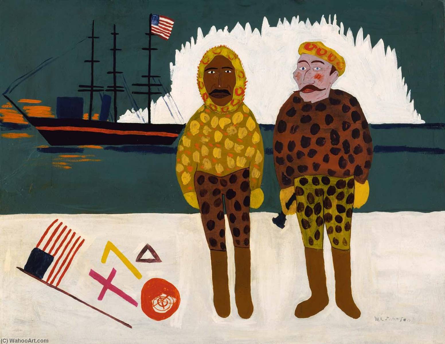 Commodore Peary And Henson At The North Pole — William H. Johnson