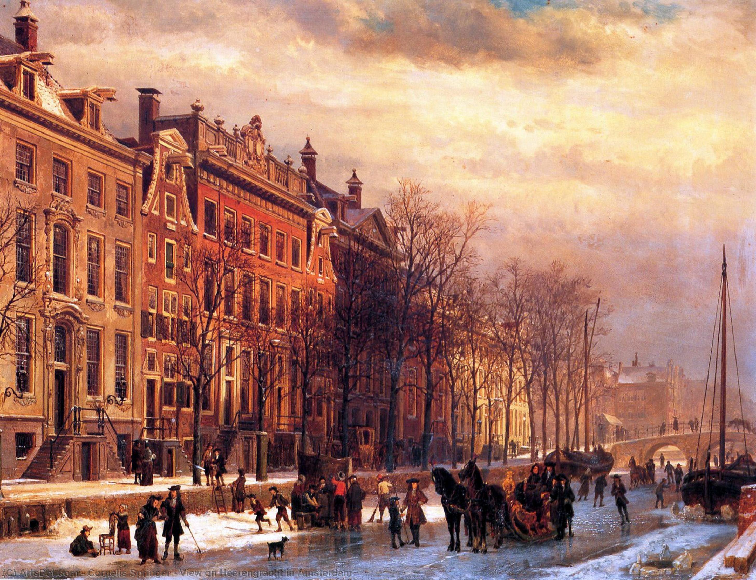 View On Heerengracht In Amsterdam — Cornelis Springer