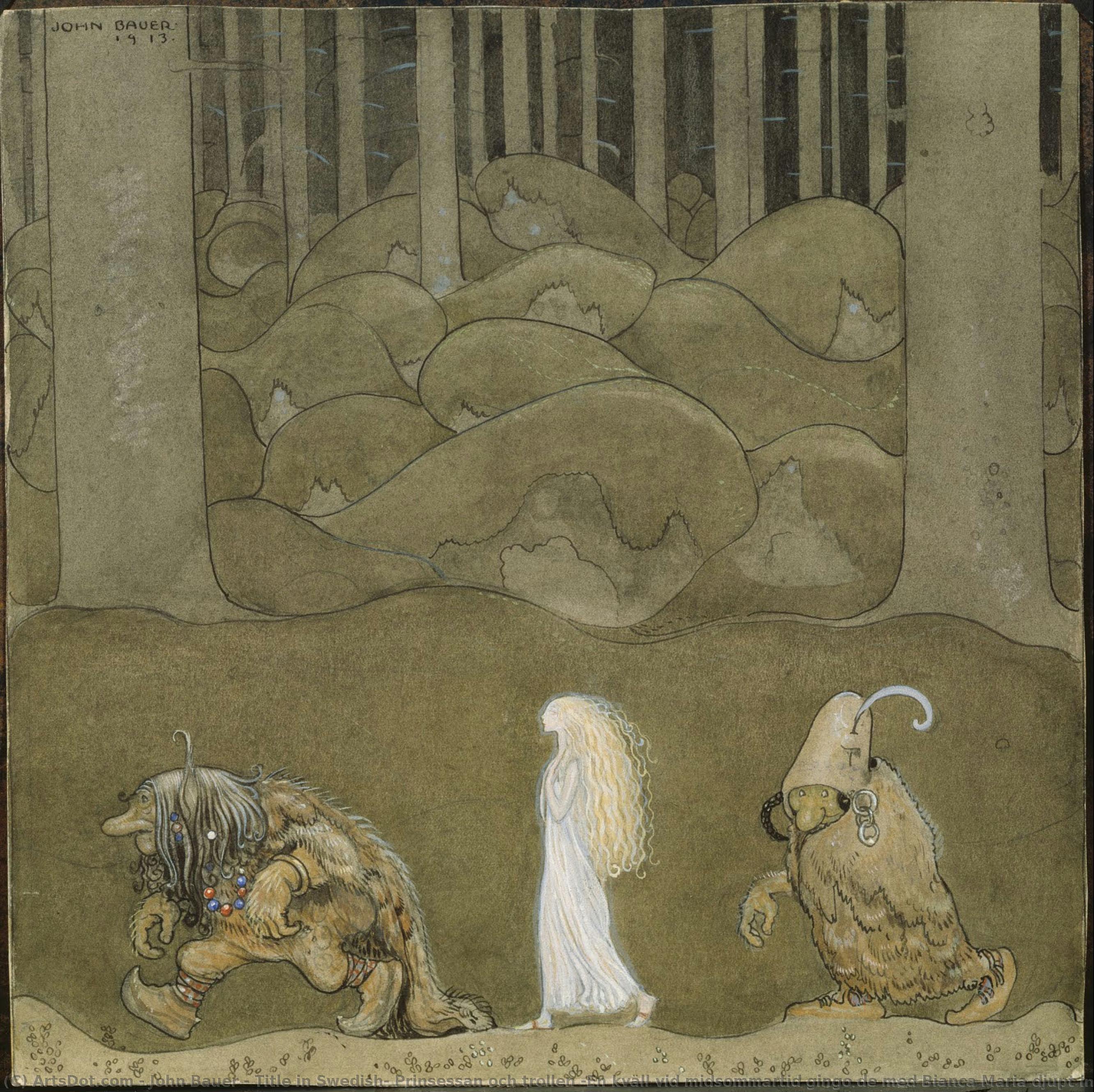 Title In Swedish: Prinsessan Och Trollen (en Kväll Vid Midsommartid Gingo De Med Bianca Maria Djupt In I Skogen) — John Albert Bauer