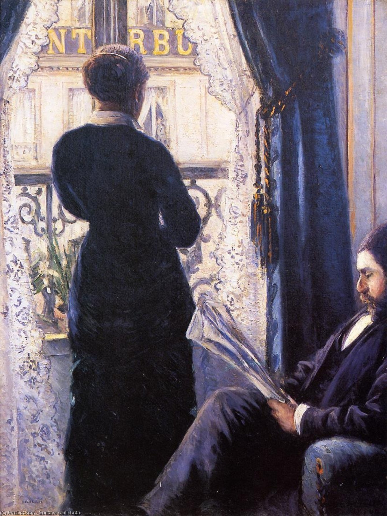 Interior (also Known As View Across The Balcony) — Gustave Caillebotte