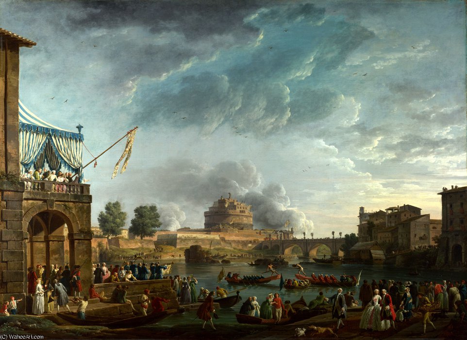 A Sporting Contest On The Tiber At Rome — Claude-joseph Vernet