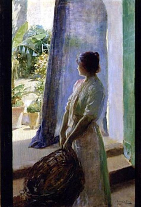 Mujer Asomada A La Puerta Del Jardín — Córdoba Julio Romero De Torres
