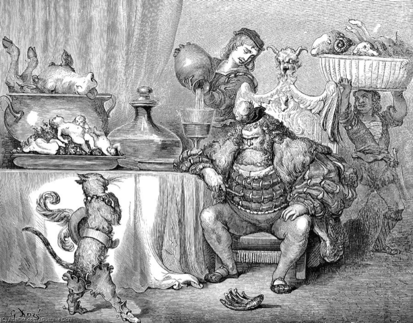 The Ogre Receives The Cat — Paul Gustave Doré