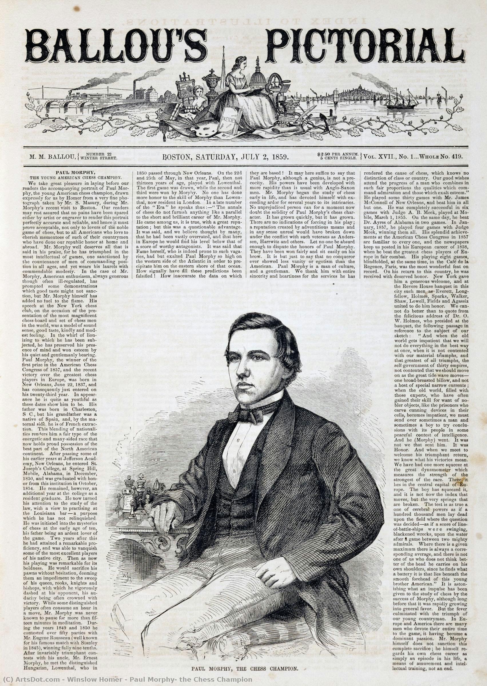 Paul Morphy, The Chess Champion — Winslow Homer
