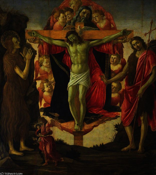 The Trinity With Saint Mary Magdalen And Saint John The Baptist — Sandro Botticelli