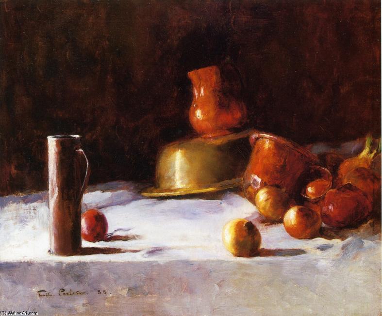 Still Life With Copper, Brass And Onions — Soren Emil Carlsen