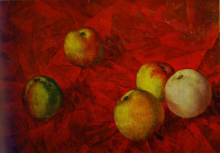Apples On A Red Cloth — Kuzma Petrov-vodkin
