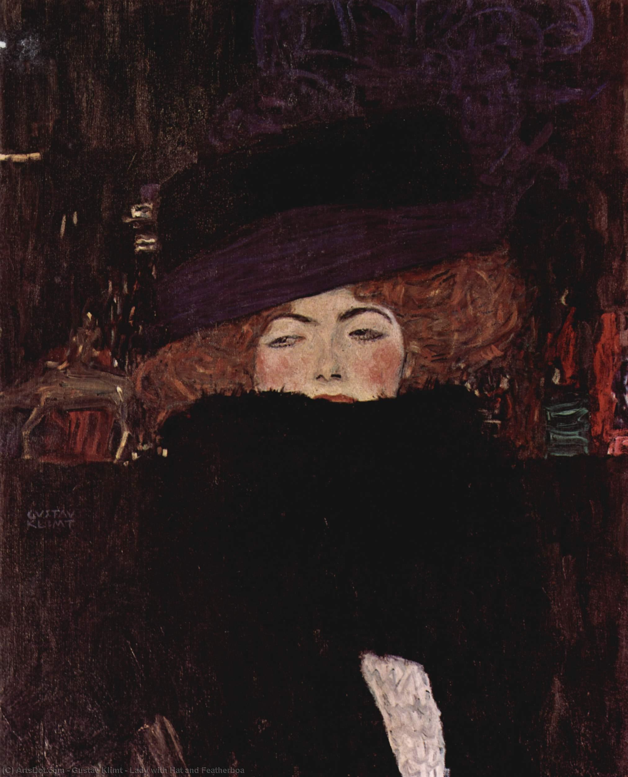 Lady With Hat And Featherboa — Gustav Klimt