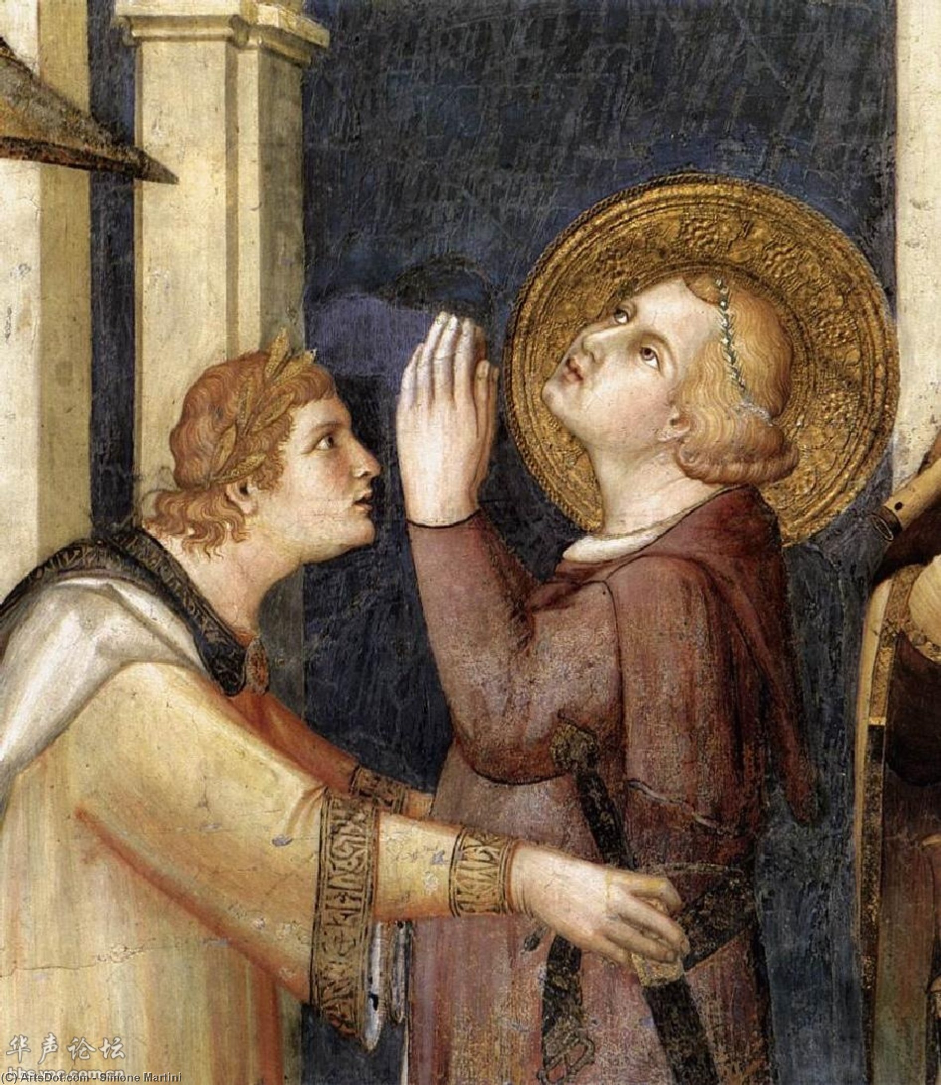 St. Martin Is Knighted (detail) — Simone Martini