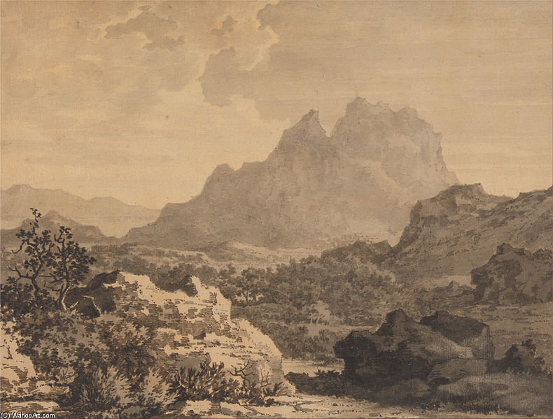 Mountainous Landscape — Alexander Cozens