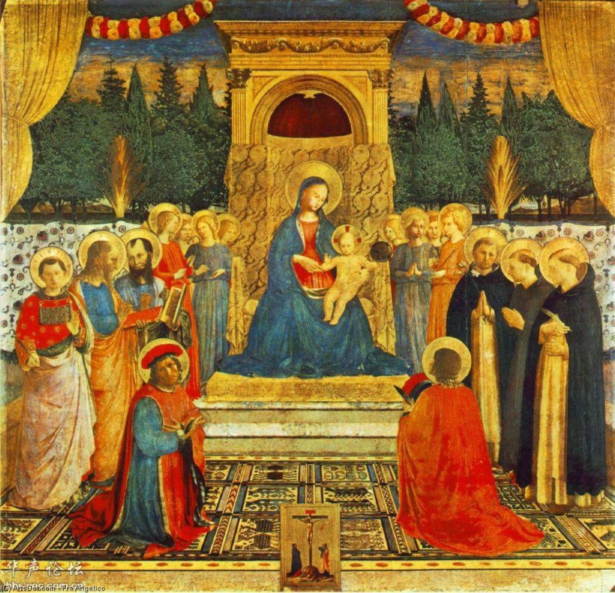 Madonna With The Child, Saints And Crucifixion — Fra Angelico