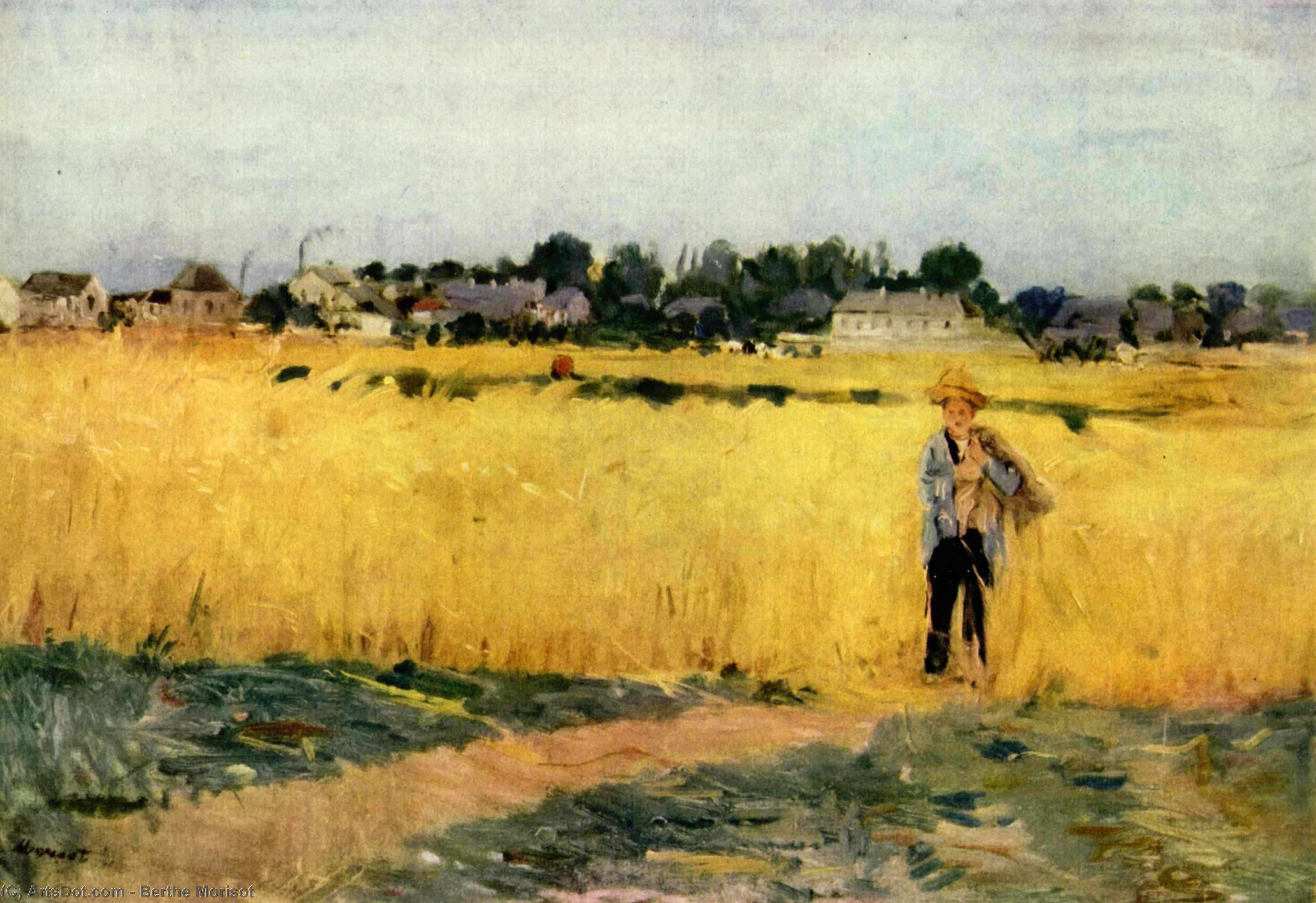 In The Wheatfield At Gennevilliers — Berthe Morisot