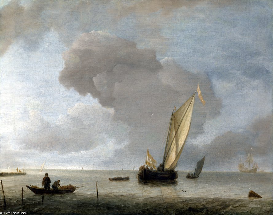 A Small Dutch Vessel Before A Light Breeze — Jan Van De Cappelle