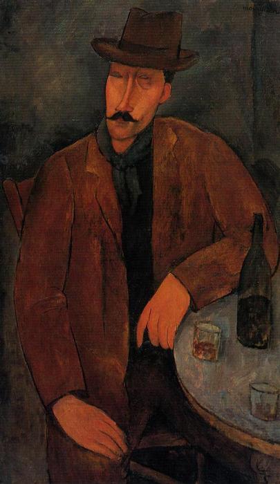 Man With A Glass Of Wine — Amedeo Clemente Modigliani