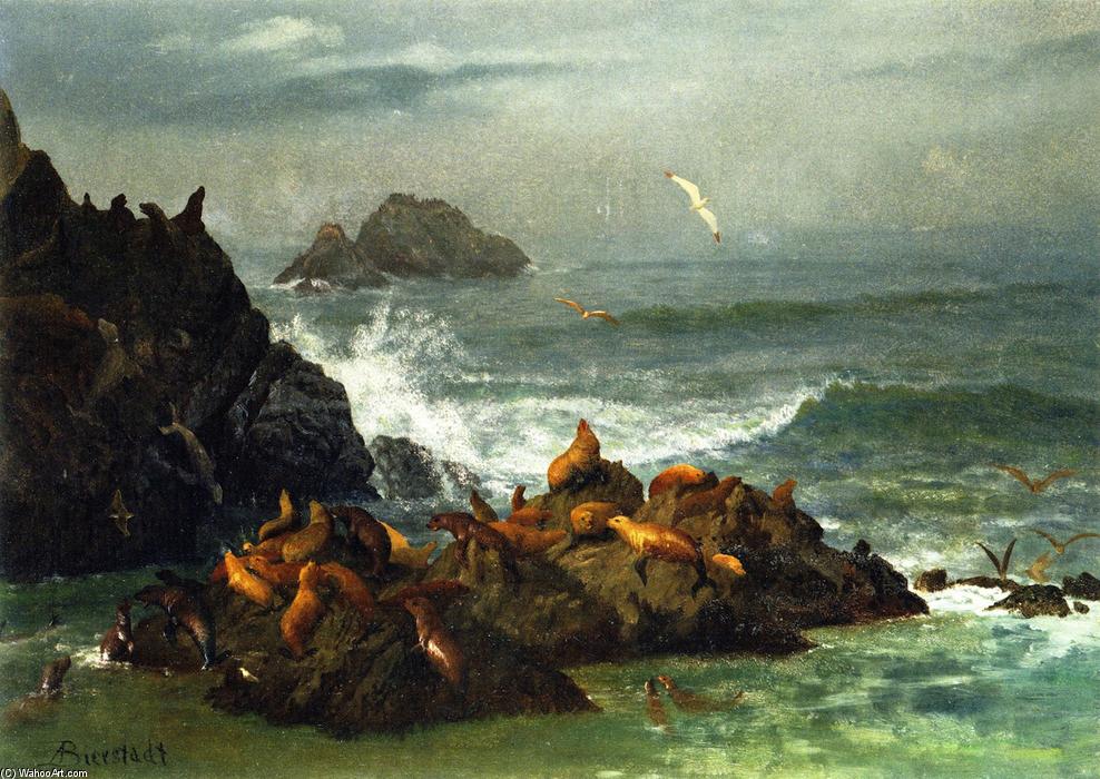 Seal Rocks, Pacific Ocean, California — Albert Bierstadt