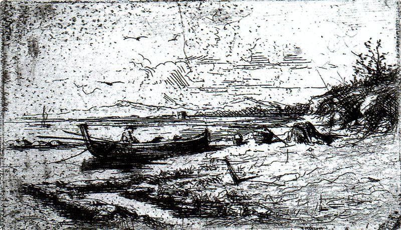 Boat On The Beach — Mariano Fortuny