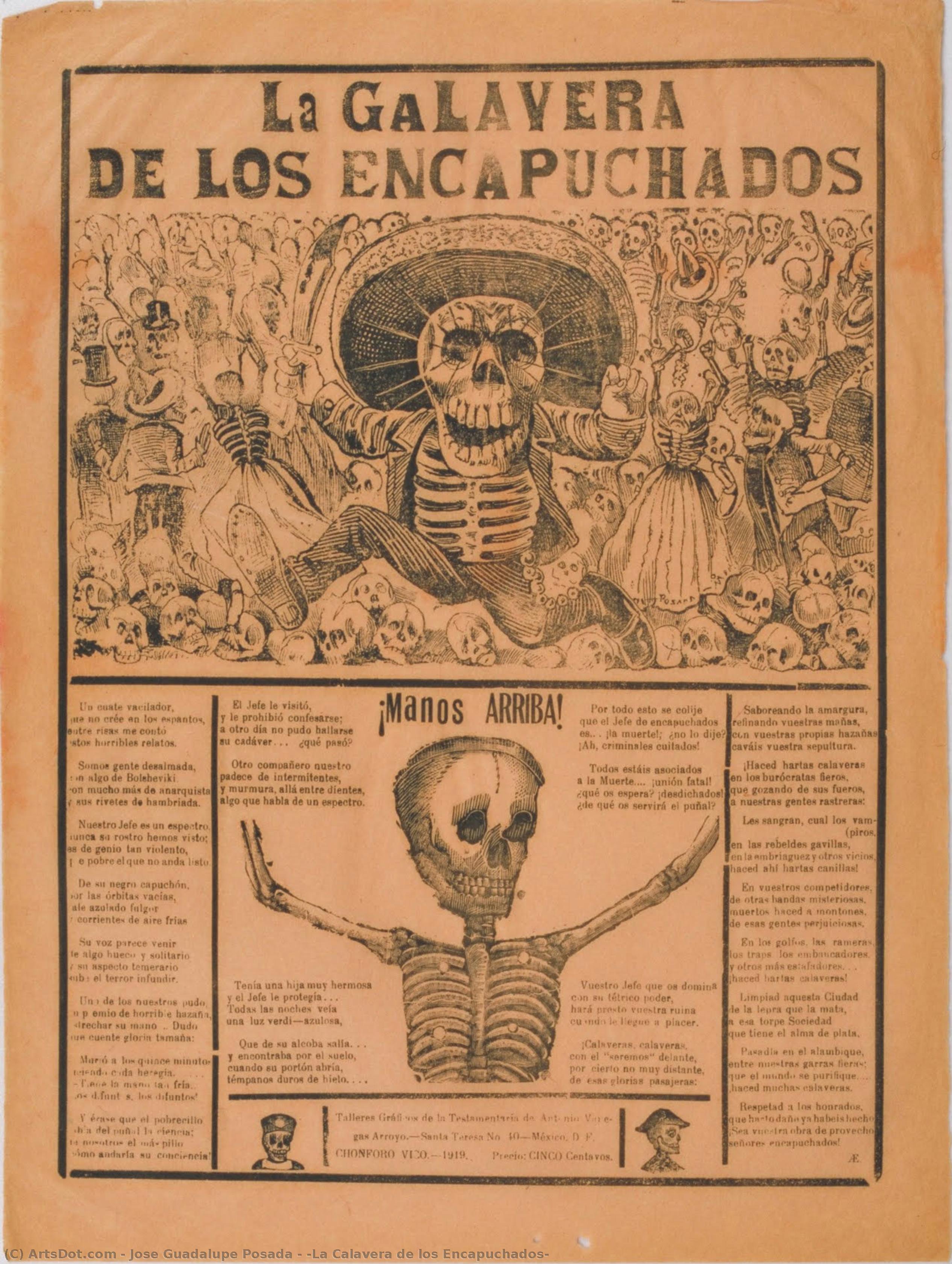 [la Calavera De Los Encapuchados] — Jose Guadalupe Posada