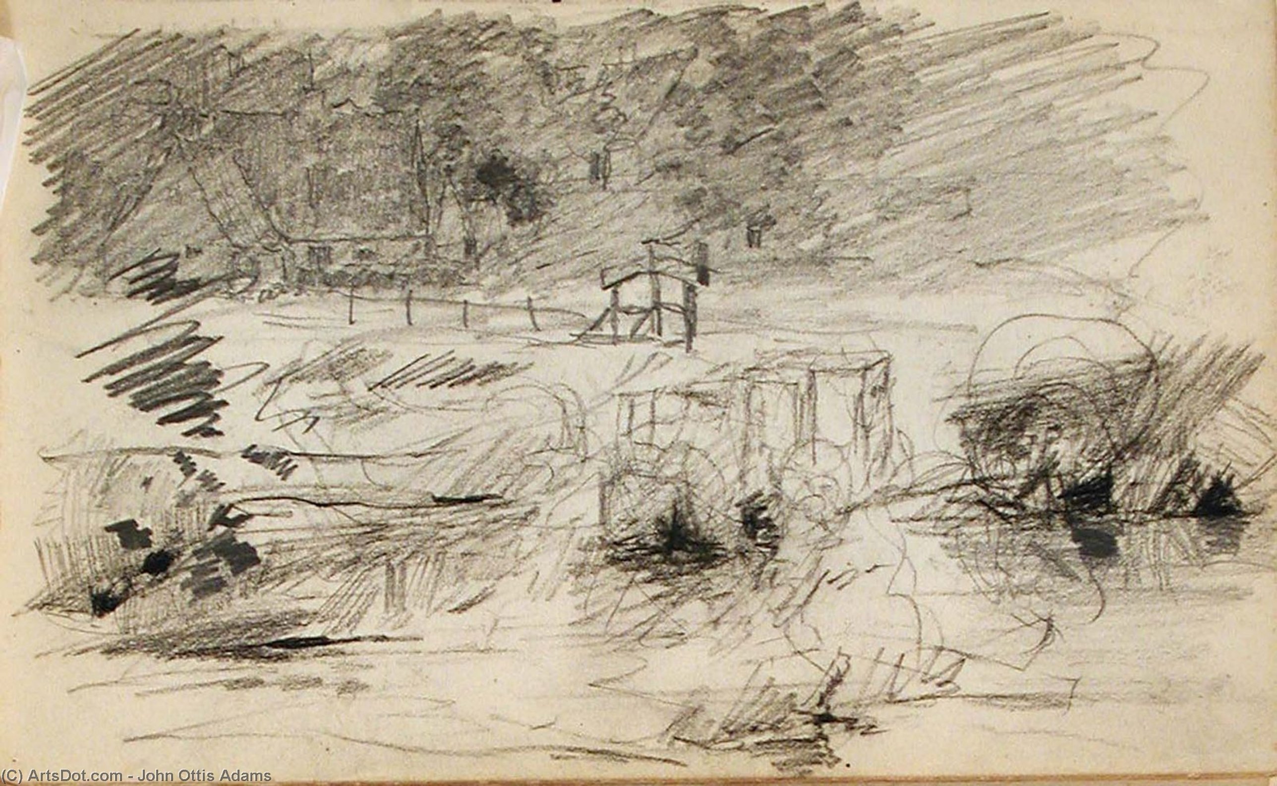Landscape With Ox And Cart — John Ottis Adams