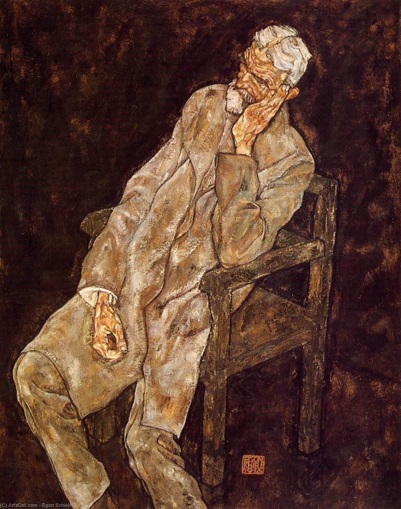 Portrait Of An Old Man (also Known As Johann Harms) — Egon Schiele