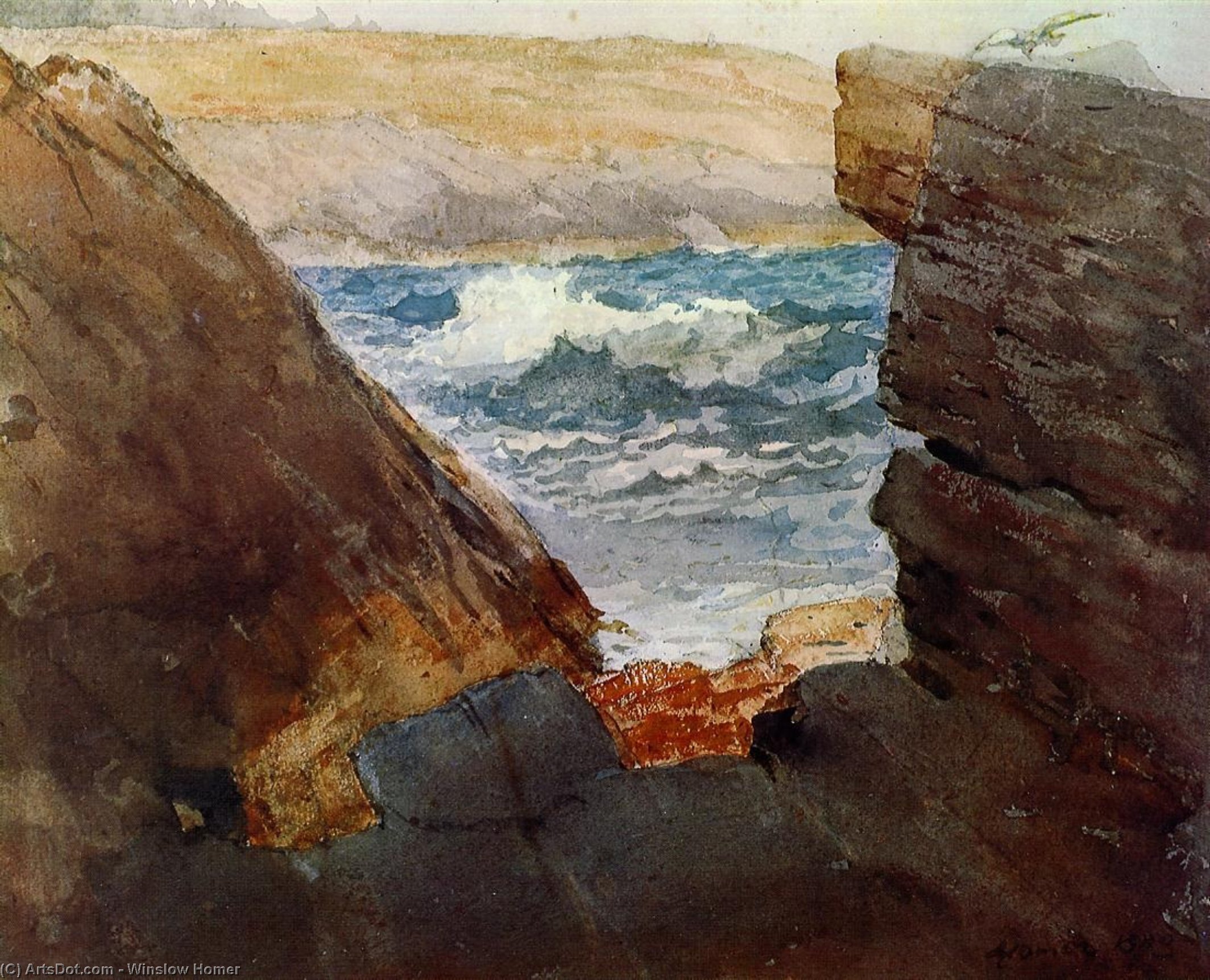 A Través De Las Rocas — Winslow Homer