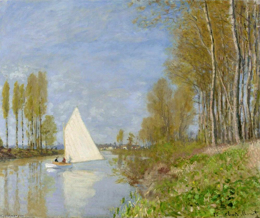 Small Boat On The Small Branch Of The Seine At Argenteuil — Claude Monet